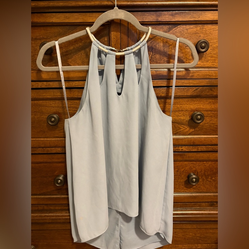 BCBGMaxAzria Light Blue Sleeveless Blouse